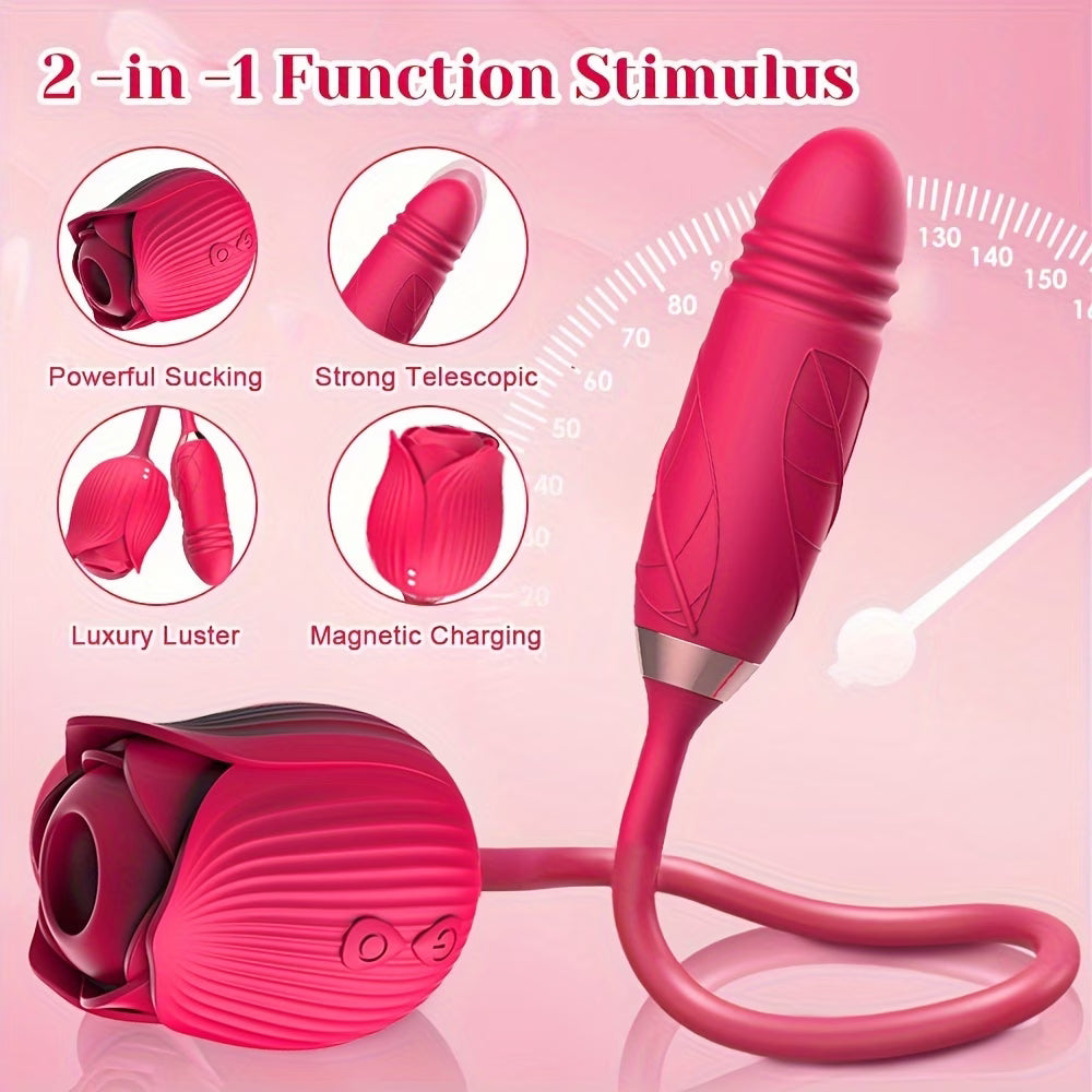 2-in-1 rose stimulator with magnetic charging features
