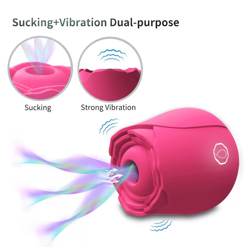 Dual-purpose rose toy with sucking and strong vibration
