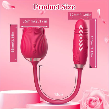 Detailed size and dimension guide for rose sex toy by bikinisexzy
