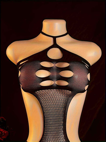 Sexy Lace Bodysuit Halter Neck | Open Crotch Lingerie for Women | Bikinisexzy