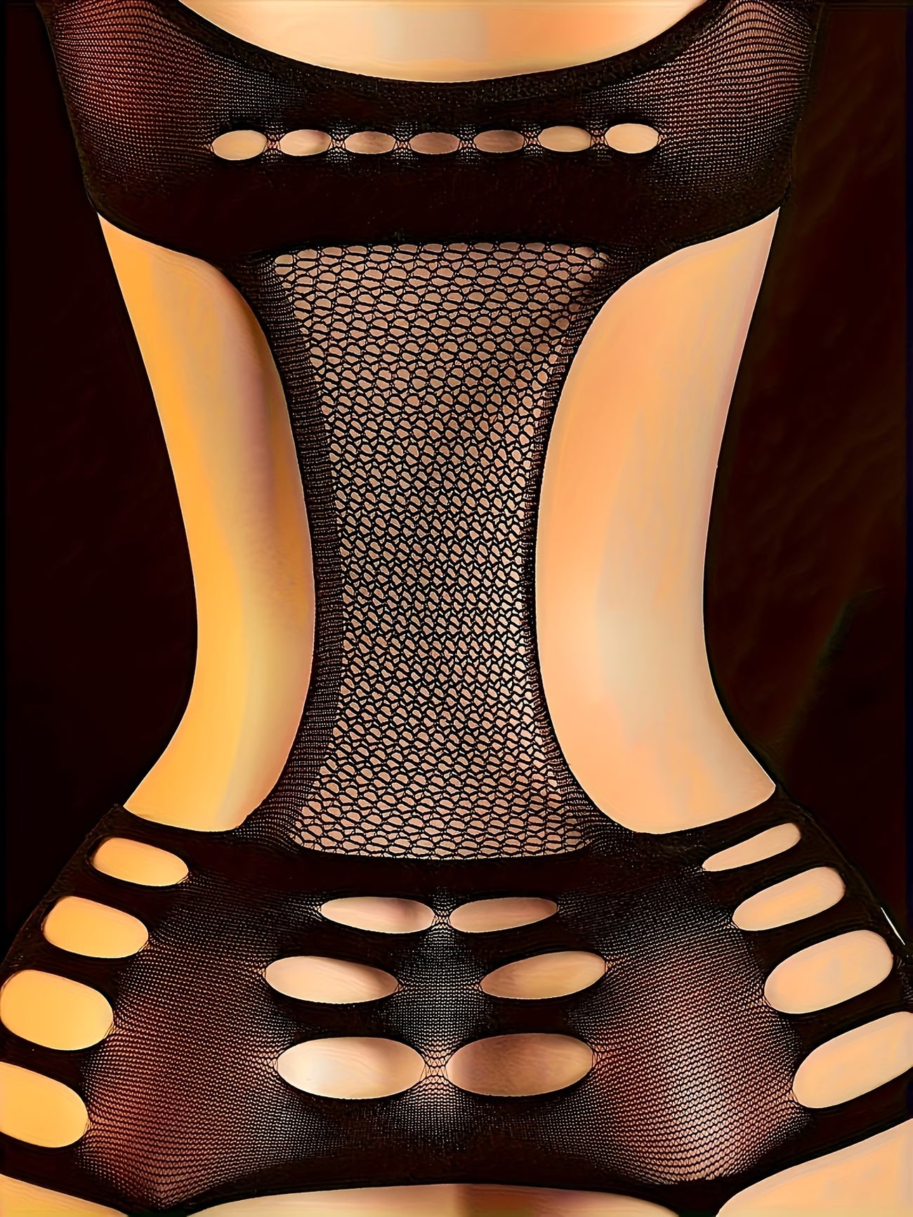 Black mesh lingerie with cut-out design on a dark background Sexy black lace and mesh halter neck bodysuit lingerie for women with open crotch design and cut-out details from Bikinisexzy