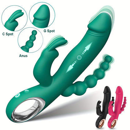 Triple stimulation rabbit vibrator for G-spot and anal play by Bikinisexzy
