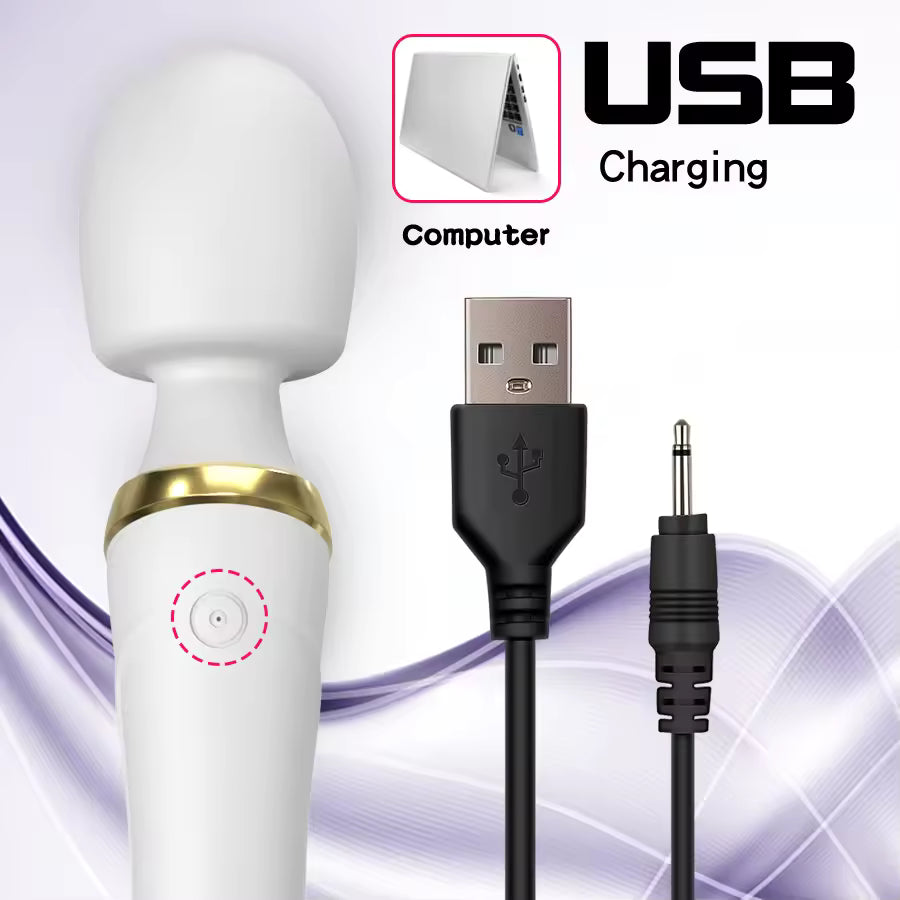 USB rechargeable convenient vibrator wand massager - Bikinisexzy.com