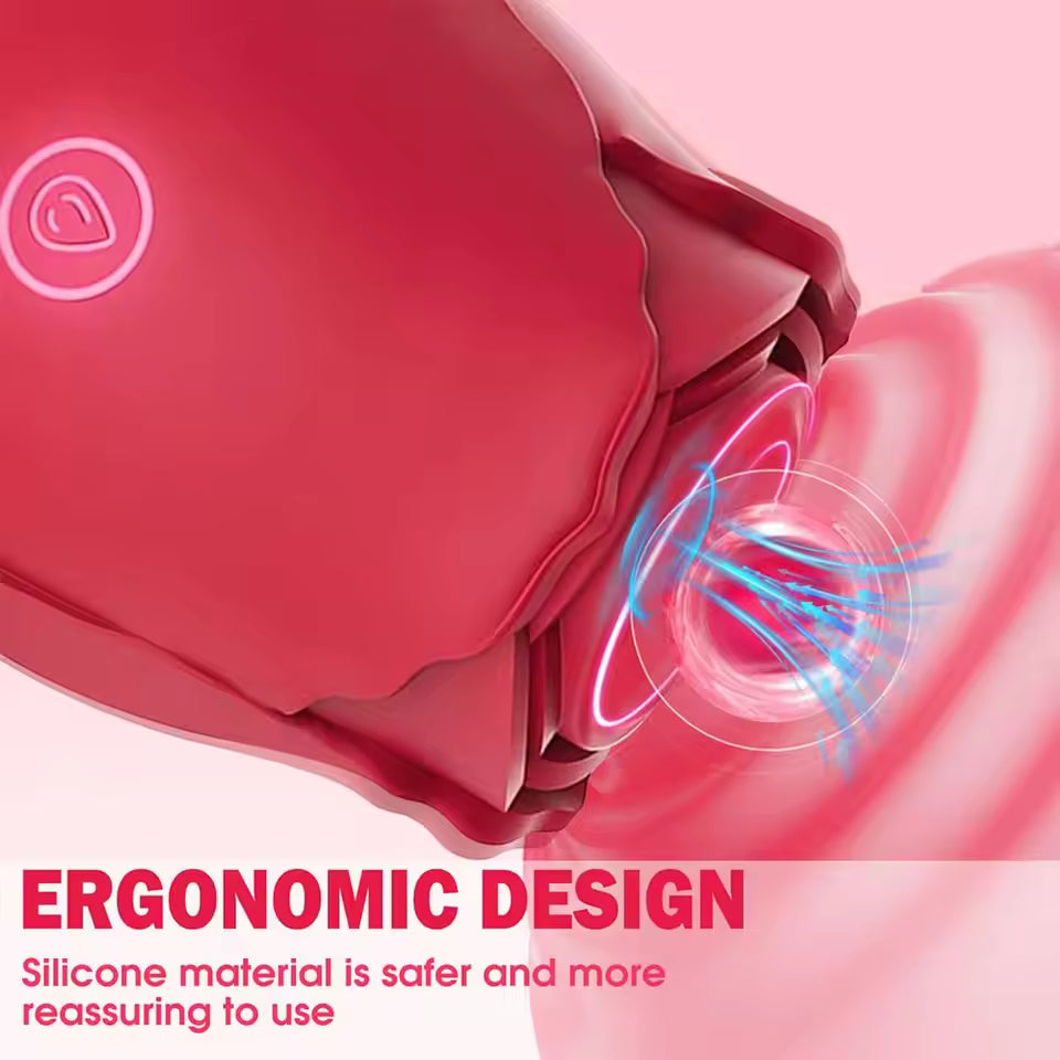vaginal nipple sucking Ergonomic design soft silicone rose suction stimulator by Bikinisexzy.com