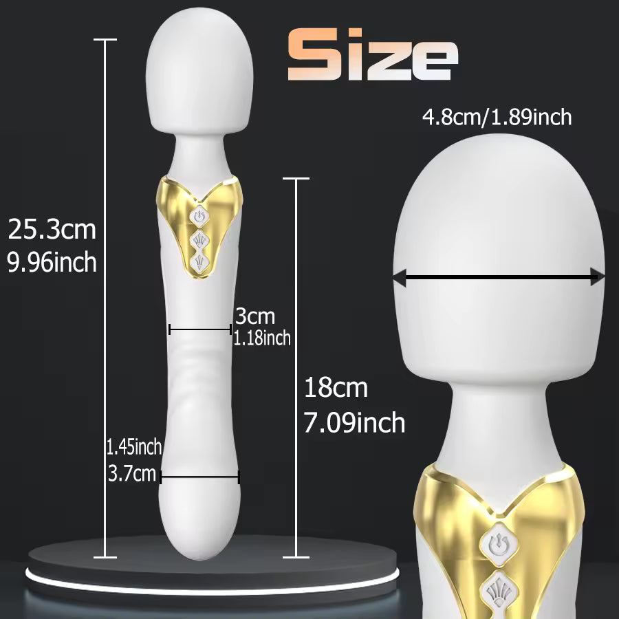 Size and dimension details of professional vibrator wand - Bikinisexzy.com