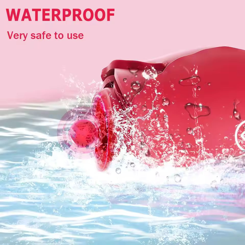 Safe waterproof rose clitoral suction toy from Bikinisexzy.com